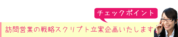 訪問営業の戦略スクリプト立案企画いたします。