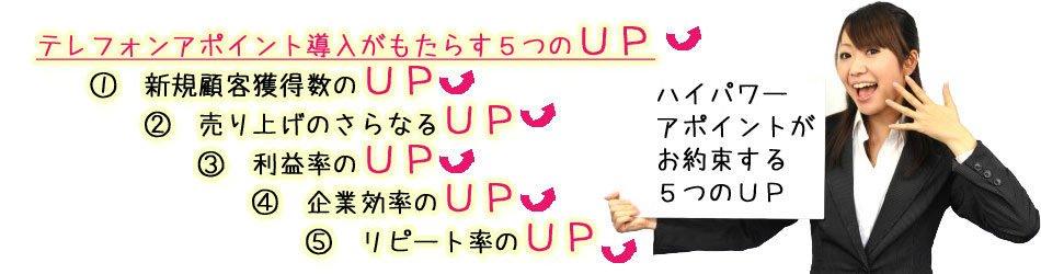 テレフォンアポイント導入がもたらす５つのＵＰ